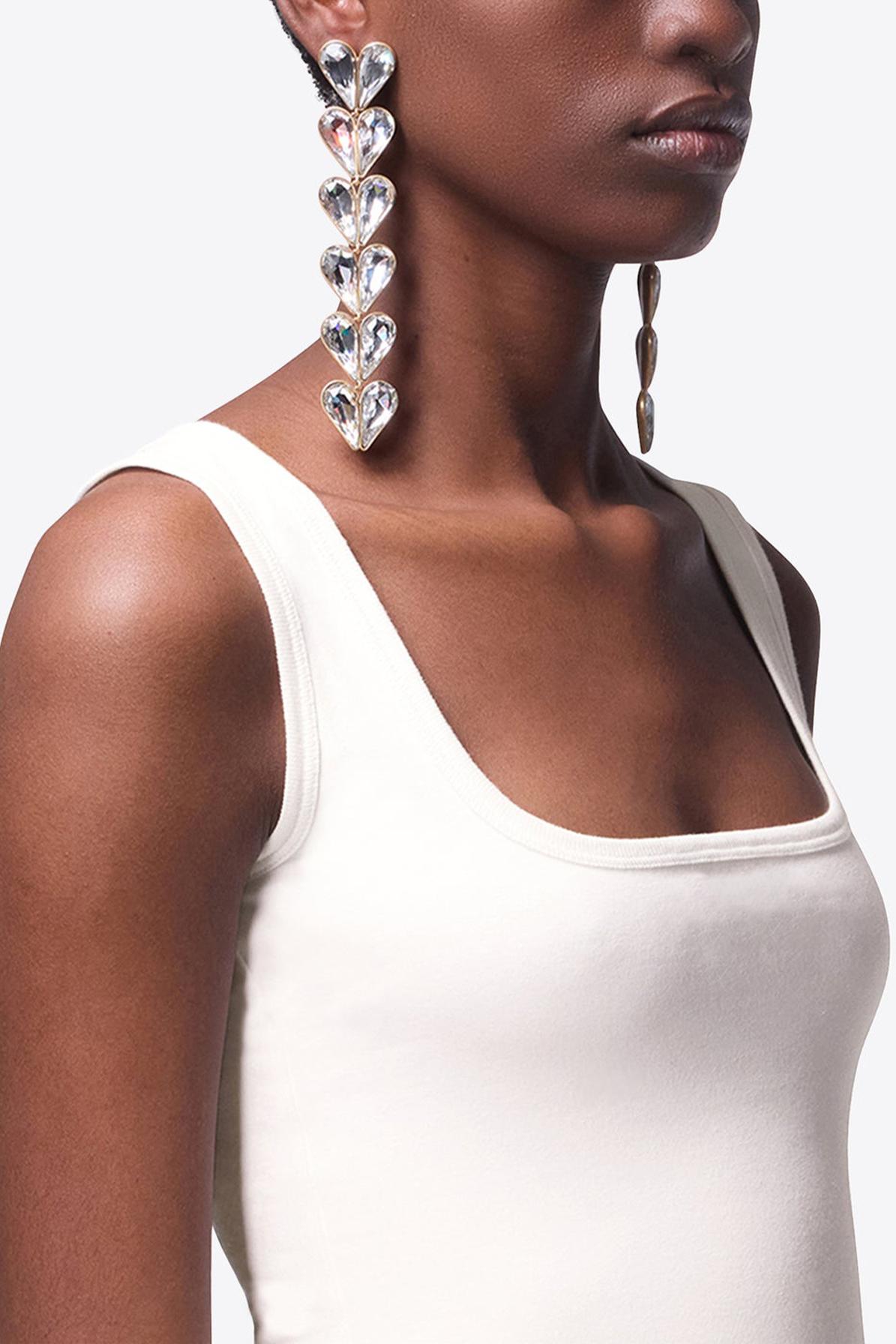 Heart Shape Rhinestone Drop Earrings Heart Shape Rhinestone Drop Earrings