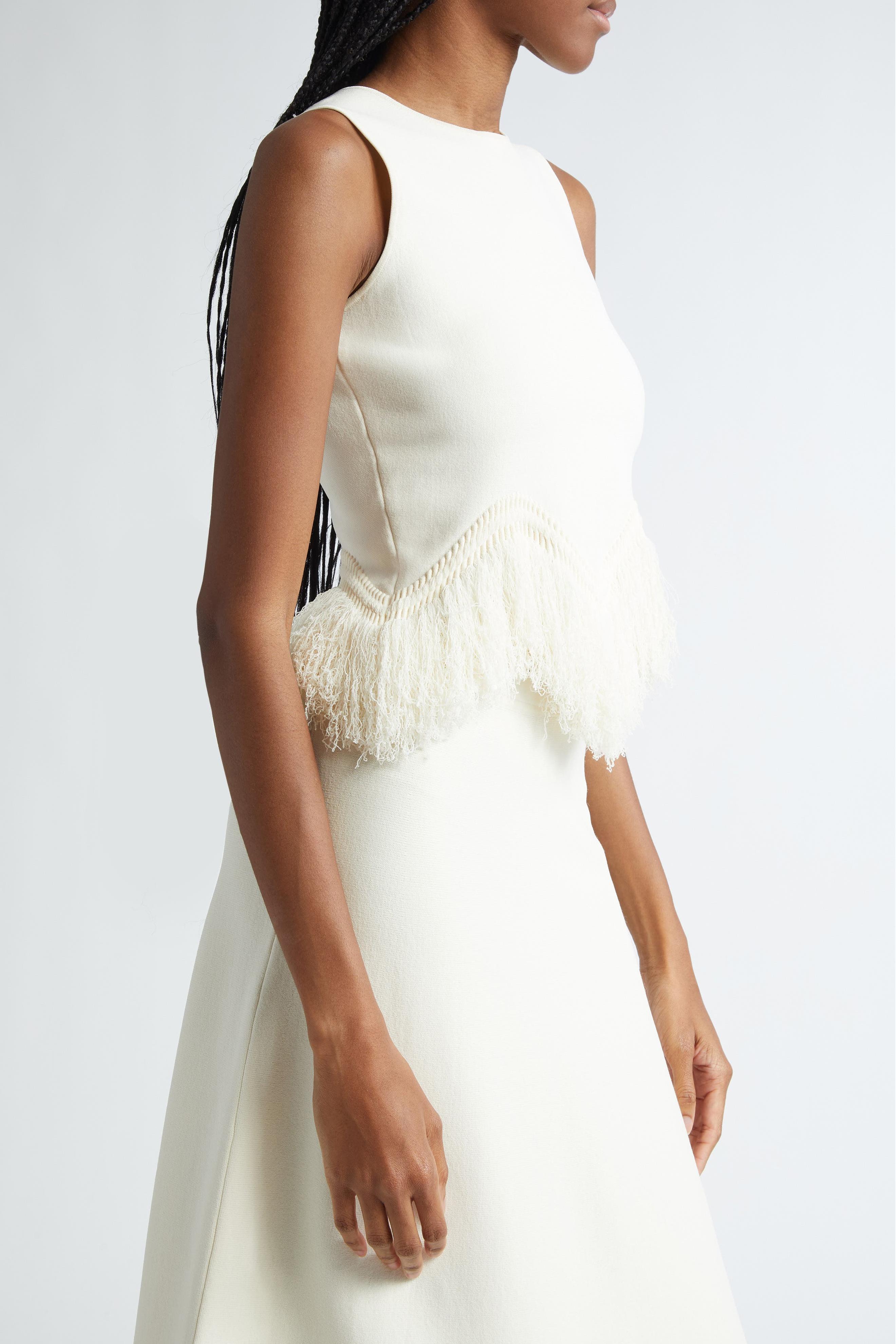 Solid Tassel Top & Mid Waist Tassel Skirt Set Solid Tassel Top & Mid Waist Tassel Skirt Set