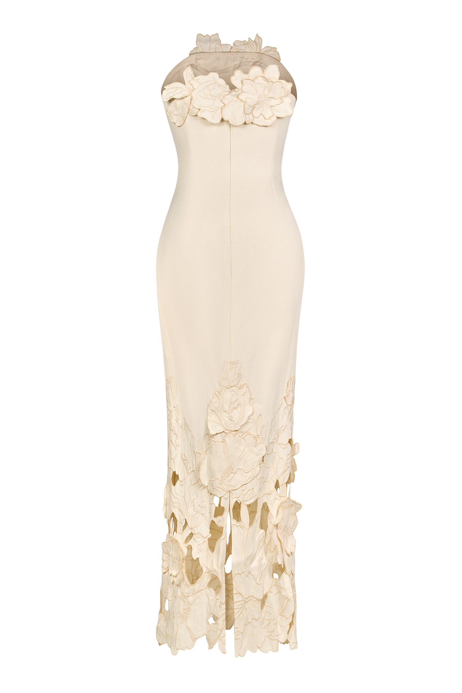 Off-Shoulder Floral Appliquéd Midi Dress Off-Shoulder Floral Appliquéd Midi Dress