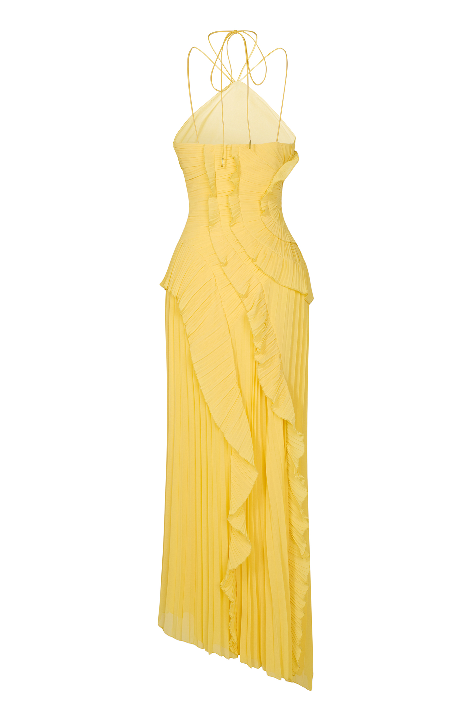 Pleated Frill Halter Neck Midi Dress Pleated Frill Halter Neck Midi Dress